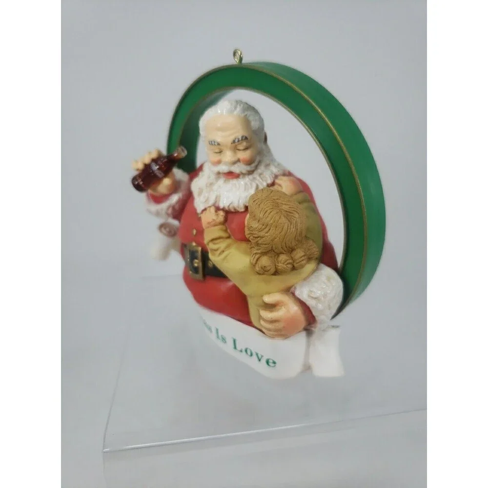 Coca-Cola Trim A Tree Collection 1938 Santa with Girl Christmas Ornament 1990